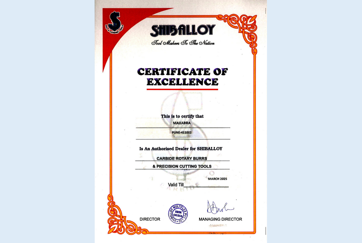 Shiballoy Dealer Certificate