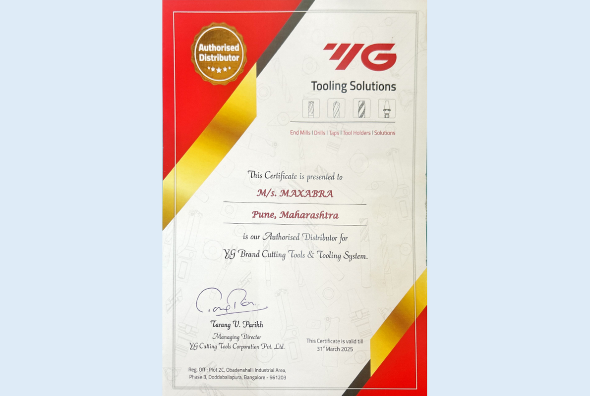 YG1 Dealer Certificate